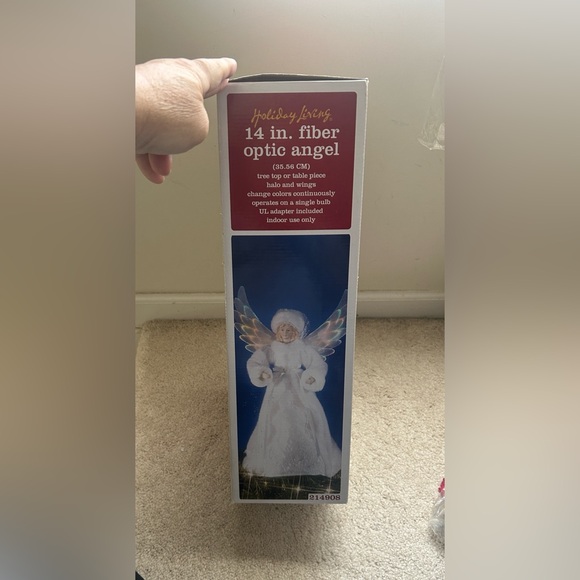 Holiday Living Christmas Fiber Optic Angel Tree Topper Changing Colors with Box - Picture 8 of 9